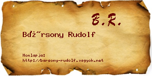 Bársony Rudolf névjegykártya