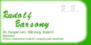 rudolf barsony business card